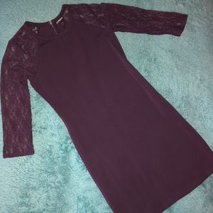 Express Cotton Lace Burgundy Dress !